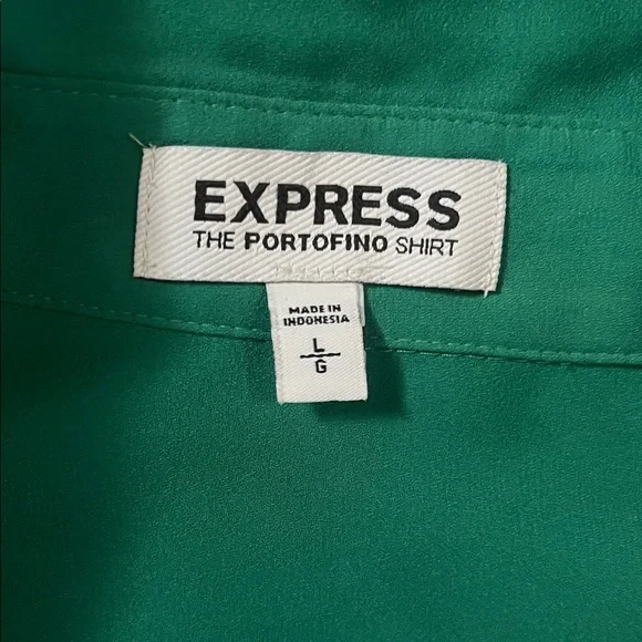 Express Emerald Green Button-Down Shirt - Picture 2 of 8